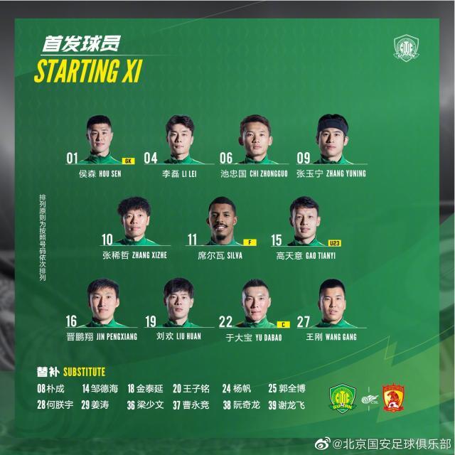 半岛·体育-国安vs广州队：郑智替补广州全华班 国安新援出战